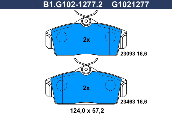 Brake Pad Set, disc brake (B1.G102-1277.2)