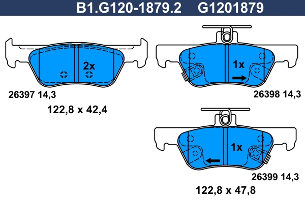 Brake Pad Set, disc brake (B1.G120-1879.2)