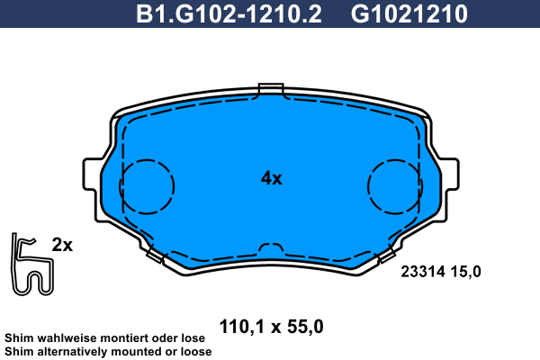 Brake Pad Set, disc brake (B1.G102-1210.2)