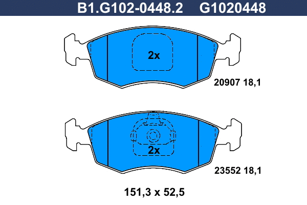 Brake Pad Set, disc brake (B1.G102-0448.2)