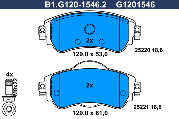 Brake Pad Set, disc brake (B1.G120-1546.2)