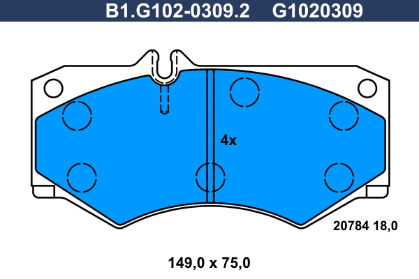 Brake Pad Set, disc brake (B1.G102-0309.2)
