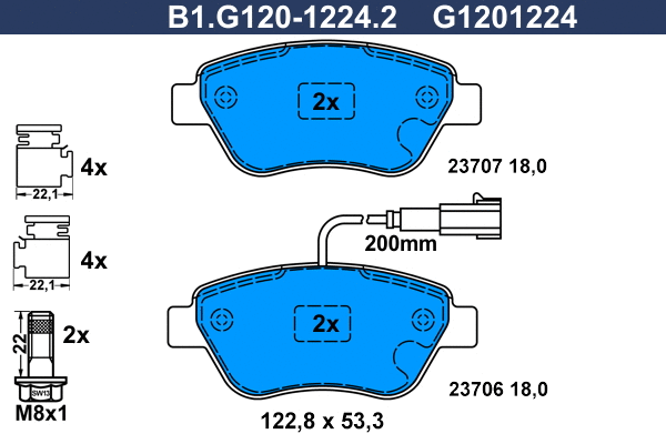 Brake Pad Set, disc brake (B1.G120-1224.2)