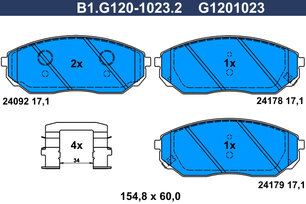 Brake Pad Set, disc brake (B1.G120-1023.2)