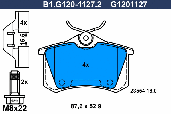 Brake Pad Set, disc brake (B1.G120-1127.2)