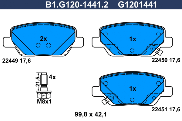 Brake Pad Set, disc brake (B1.G120-1441.2)