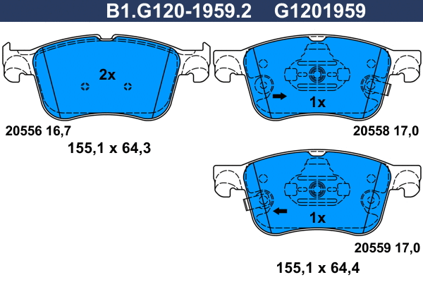 Brake Pad Set, disc brake (B1.G120-1959.2)