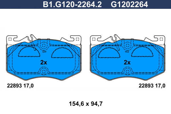 Brake Pad Set, disc brake (B1.G120-2264.2)