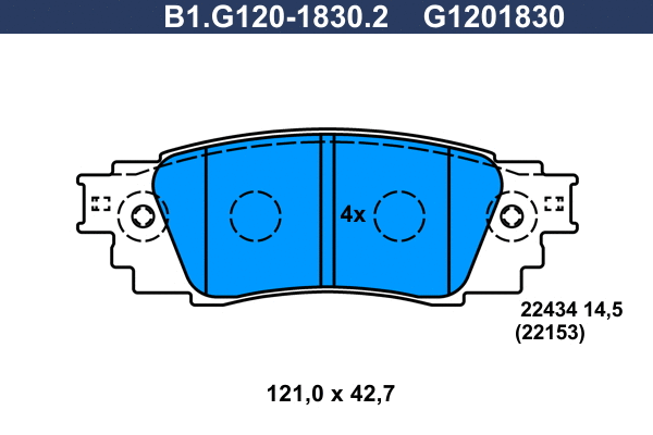 Brake Pad Set, disc brake (B1.G120-1830.2)