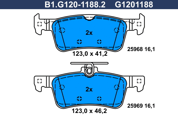 Brake Pad Set, disc brake (B1.G120-1188.2)