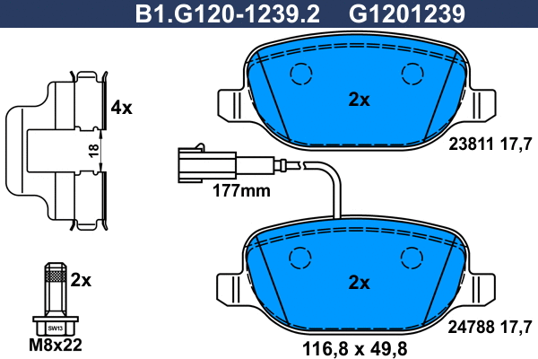 Brake Pad Set, disc brake (B1.G120-1239.2)