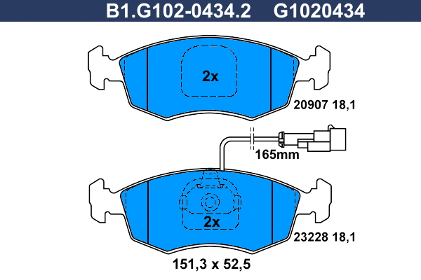 Brake Pad Set, disc brake (B1.G102-0434.2)