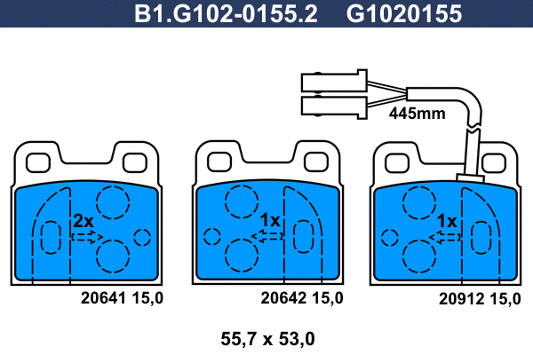 Brake Pad Set, disc brake (B1.G102-0155.2)