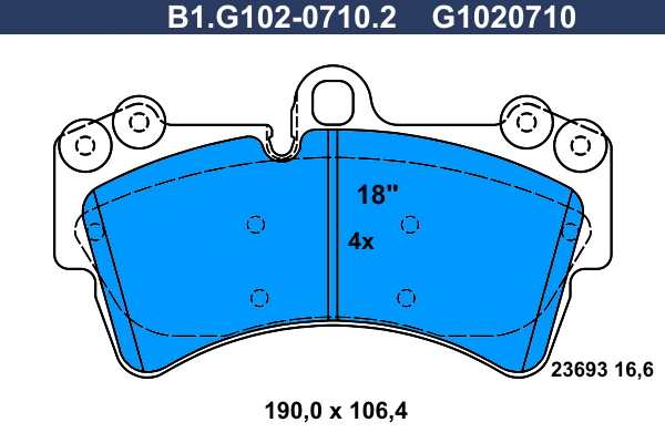 Brake Pad Set, disc brake (B1.G102-0710.2)