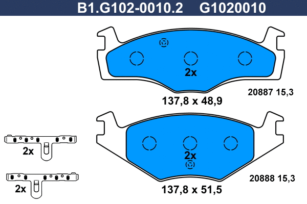 Brake Pad Set, disc brake (B1.G102-0010.2)