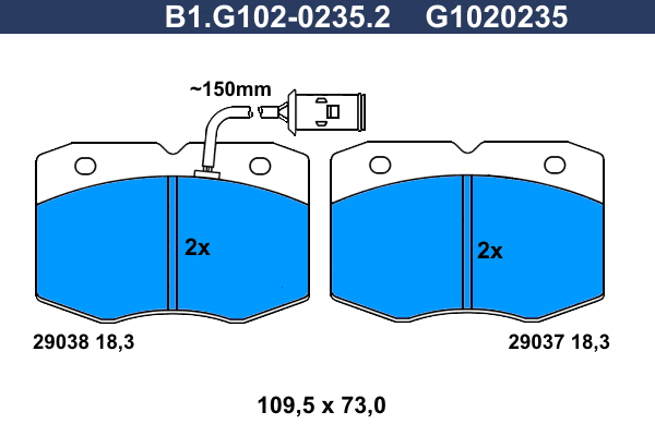 Brake Pad Set, disc brake (B1.G102-0235.2)