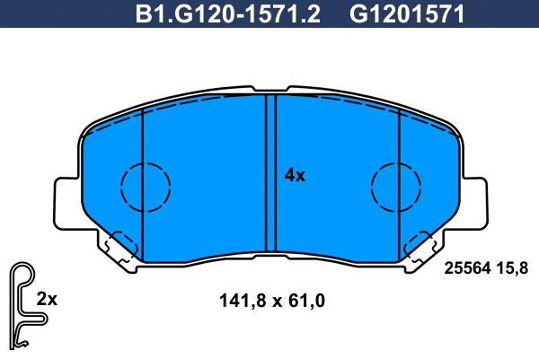 Brake Pad Set, disc brake (B1.G120-1571.2)