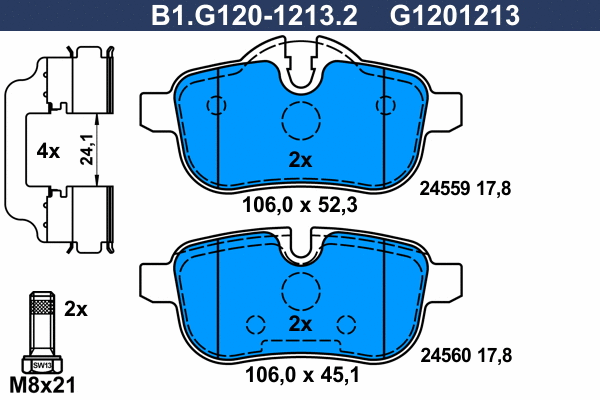 Brake Pad Set, disc brake (B1.G120-1213.2)