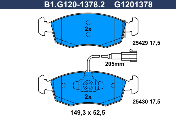 Brake Pad Set, disc brake (B1.G120-1378.2)