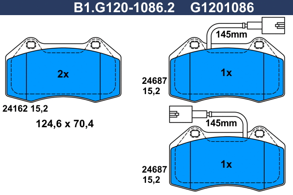 Brake Pad Set, disc brake (B1.G120-1086.2)