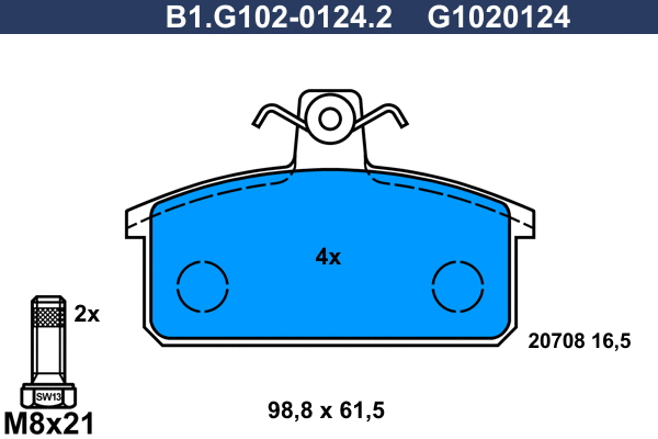 Brake Pad Set, disc brake (B1.G102-0124.2)