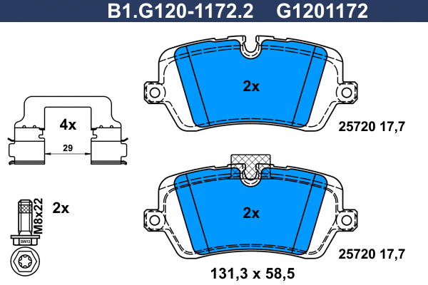 Brake Pad Set, disc brake (B1.G120-1172.2)