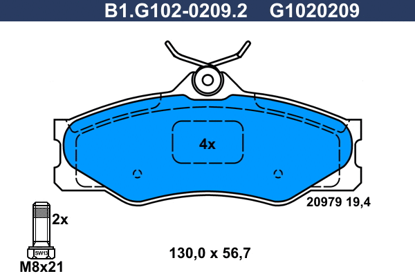 Brake Pad Set, disc brake (B1.G102-0209.2)