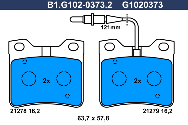 Brake Pad Set, disc brake (B1.G102-0373.2)
