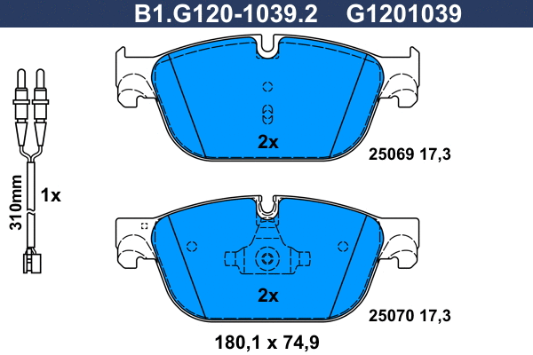 Brake Pad Set, disc brake (B1.G120-1039.2)