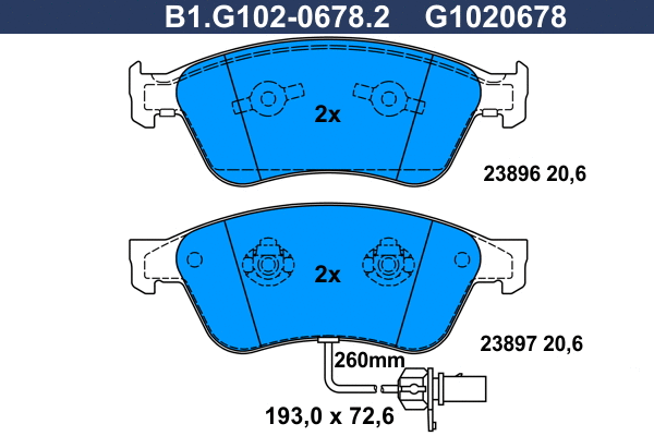 Brake Pad Set, disc brake (B1.G102-0678.2)