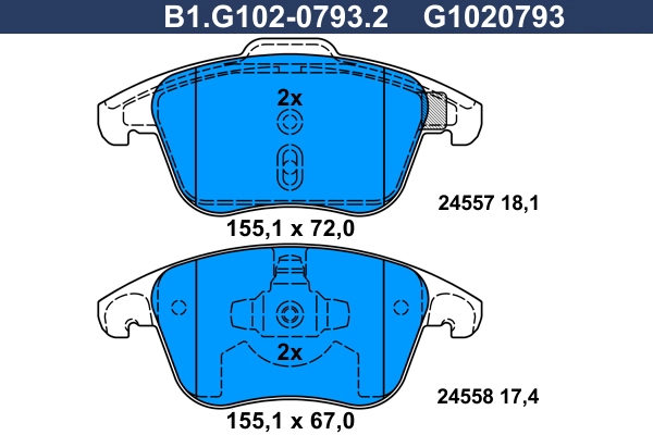 Brake Pad Set, disc brake (B1.G102-0793.2)