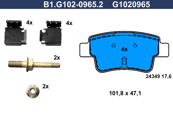 Brake Pad Set, disc brake (B1.G102-0965.2)