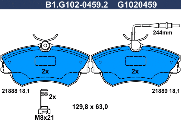 Brake Pad Set, disc brake (B1.G102-0459.2)