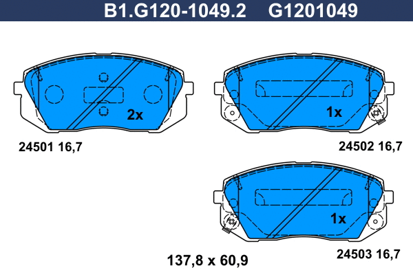 Brake Pad Set, disc brake (B1.G120-1049.2)