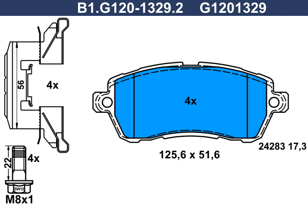 Brake Pad Set, disc brake (B1.G120-1329.2)