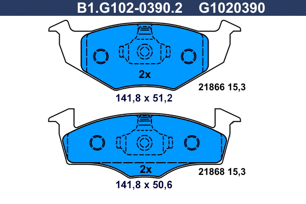 Brake Pad Set, disc brake (B1.G102-0390.2)