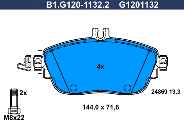 Brake Pad Set, disc brake (B1.G120-1132.2)