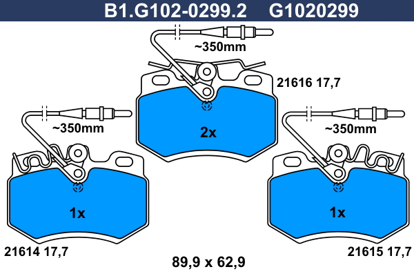 Brake Pad Set, disc brake (B1.G102-0299.2)