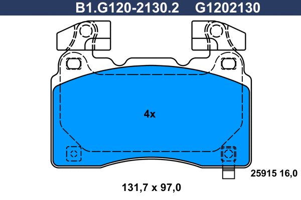 Brake Pad Set, disc brake (B1.G120-2130.2)