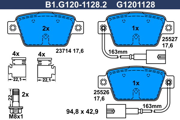 Brake Pad Set, disc brake (B1.G120-1128.2)