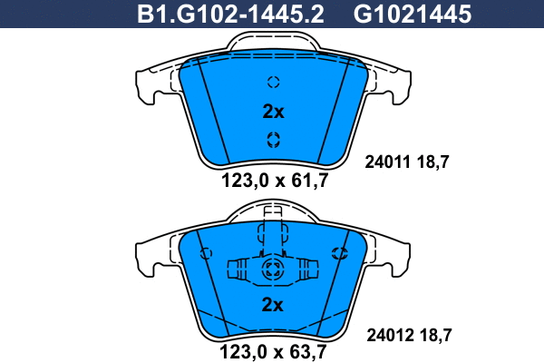 Brake Pad Set, disc brake (B1.G102-1445.2)