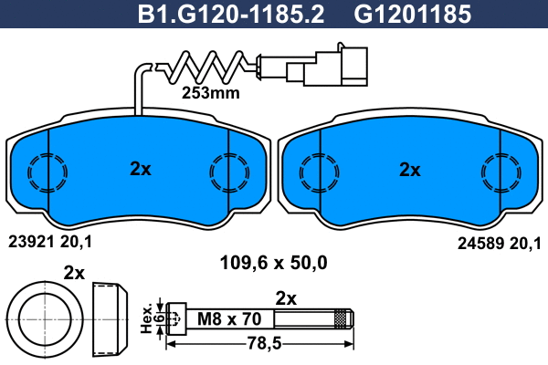 Brake Pad Set, disc brake (B1.G120-1185.2)