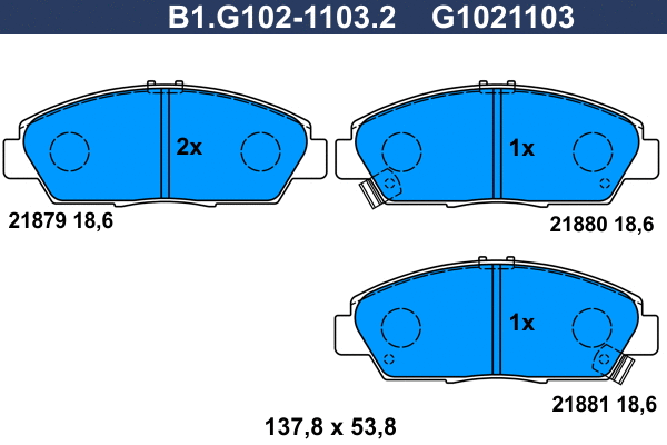 Brake Pad Set, disc brake (B1.G102-1103.2)