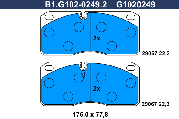 Brake Pad Set, disc brake (B1.G102-0249.2)