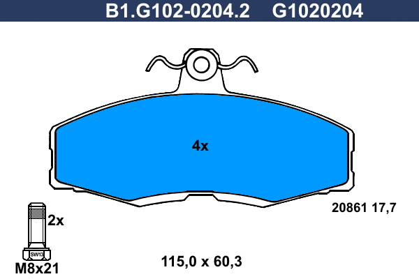 Brake Pad Set, disc brake (B1.G102-0204.2)