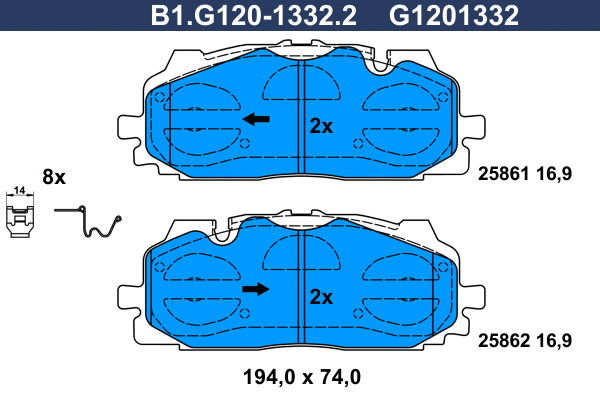 Brake Pad Set, disc brake (B1.G120-1332.2)