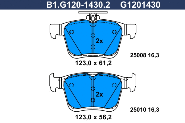 Brake Pad Set, disc brake (B1.G120-1430.2)