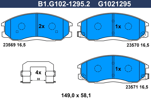 Brake Pad Set, disc brake (B1.G102-1295.2)