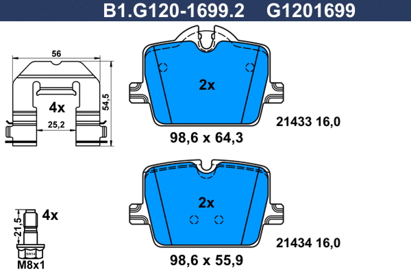 Brake Pad Set, disc brake (B1.G120-1699.2)