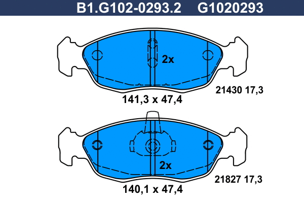 Brake Pad Set, disc brake (B1.G102-0293.2)